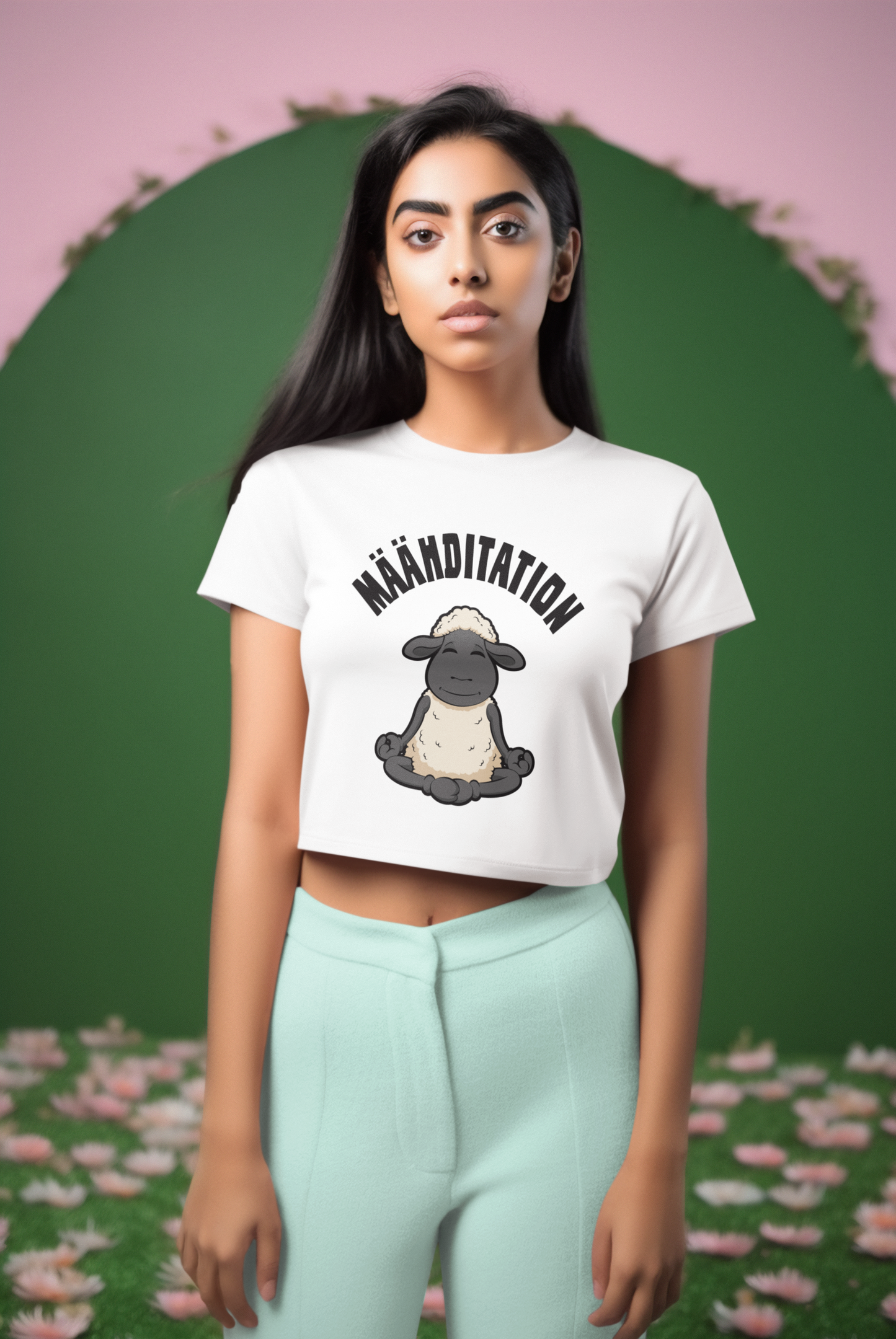 Ladies Cropped T-Shirt, Määhditation