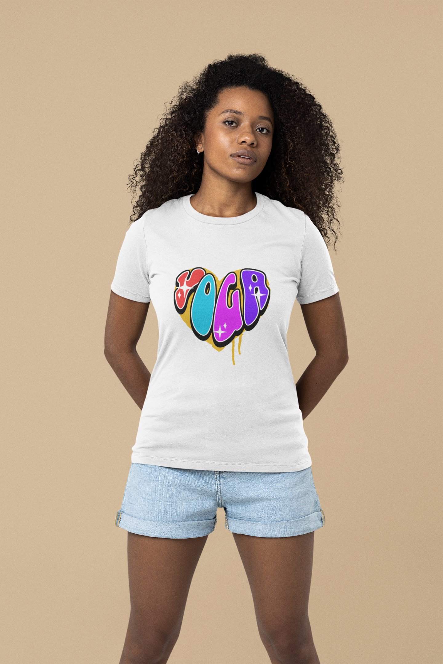 Premium Bio Shirt Women, Yoga Heart